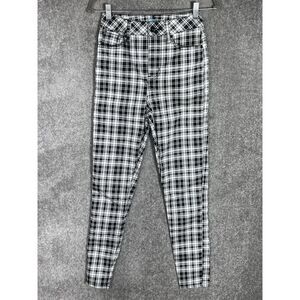 Hot Topic HT Denim Ultra Hi-Rise Jegging Womens Juniors Sz 5 Black Plaid Stretch